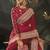 Red faux viscose satin saree with zari border & embroidered blouse