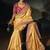 mustard gold silk blend saree with rich zari & traditional embroidery