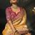 mustard gold silk blend saree with rich zari & traditional embroidery