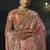 peach silk blend saree with floral embroidered scalloped border