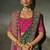 rani pink & green silk blend half-and-half saree with zardozi border
