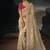 beige silk blend saree with floral zardozi border & magenta blouse