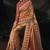 copper gold silk blend saree with red zardozi border