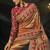 copper gold silk blend saree with red zardozi border