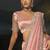 pink silk blend saree with zardozi cutdana border & matching blouse