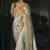 sky blue silk blend saree with zardozi border & blouse