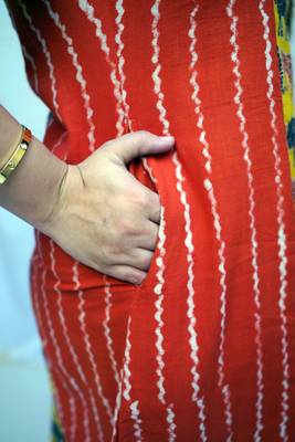 Yellow Kalamkari Handblock Printed Cotton Knee-Length kurti 4