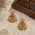Gold plated lakshmi temple earrings with ruby green stones & pearl beads- green