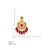 Traditional gold plated kundan chandbali earrings with red beads & green stones
