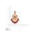 Traditional gold-plated kundan chandbali earrings with red beads & pearls