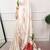 cream festive & party wear digital printed satin saree with pearl border