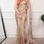 chiku festive & party wear digital printed satin saree with pearl border