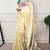 lemon festive & party wear digital printed satin saree with pearl border
