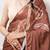 brown festive & party wear digital printed satin saree with pearl border