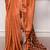 orange festive & party wear digital printed satin saree with pearl border
