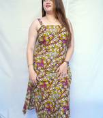 Cotton Green Kalamkari Handblock Printed Long Kurti for Women