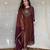 Brown chanderi embroidered kurta set