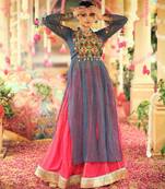 Navratri Pink Mirror Work Lehenga Choli in Rayon