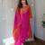 Pink chanderi embroidered kurta set