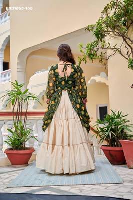 Navratri Cream Printed Lehenga Choli in Cotton Poly 5
