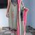 Light-grey silk blend embroidered kurta set
