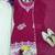 Hot-pink faux georgette embroidered palazzo set