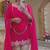 Hot-pink faux georgette embroidered palazzo set