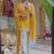 Yellow faux georgette embroidered palazzo set