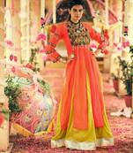 Navratri Yellow Mirror Work Lehenga Choli in Rayon