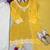 Yellow faux georgette embroidered palazzo set