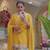 Yellow faux georgette embroidered palazzo set