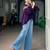 Purple cotton poly embroidered  top