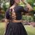 Navratri Black Dori Detail Lehenga Choli in Cotton Poly