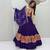 Navratri Violet Mirror Work Lehenga Choli in Cotton Poly