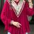 Magenta cotton poly embroidered  top