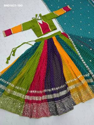 Navratri Multicolor Embroidered Lehenga Choli in Georgette 4