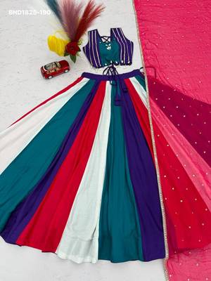 Navratri Multicolor Embroidered Lehenga Choli in Cotton Poly 3