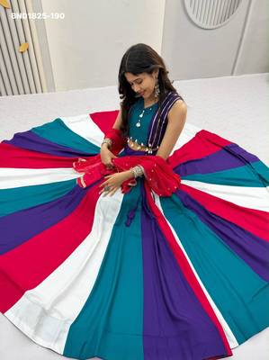 Navratri Multicolor Embroidered Lehenga Choli in Cotton Poly 4