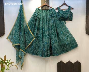 Navratri Blue Printed Lehenga Choli in Georgette 3
