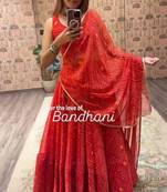 Navratri Red Printed Lehenga Choli in Georgette