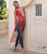 Multicolor georgette printed kurta set