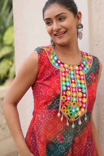 Multicolor georgette printed kurta set
