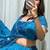 Navratri Blue Mirror Work Lehenga Choli in Georgette