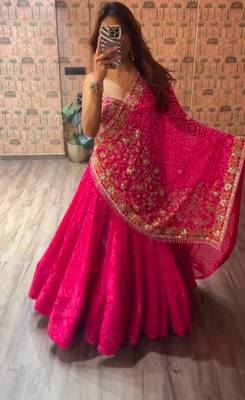 Navratri Rani-pink Printed Lehenga Choli in Georgette 2