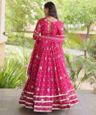 Navratri Rani-pink Printed Lehenga Choli in Georgette 2