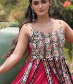 Navratri Pink Dori Detail Lehenga Choli in Cotton Poly