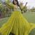 Green faux georgette printed flared gown set