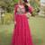Hot-pink faux georgette printed flared gown set