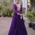 Purple faux georgette printed flared gown set