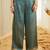 Teal satin embroidered palazzo set